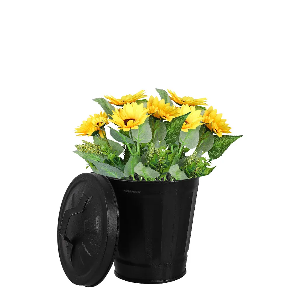 

Iron Bin Mini Can Garbage Holder Decorative Desktop Tabletop Home Office Dorm Mini Can Tiny Trash Bin Tiny Trash ganizer
