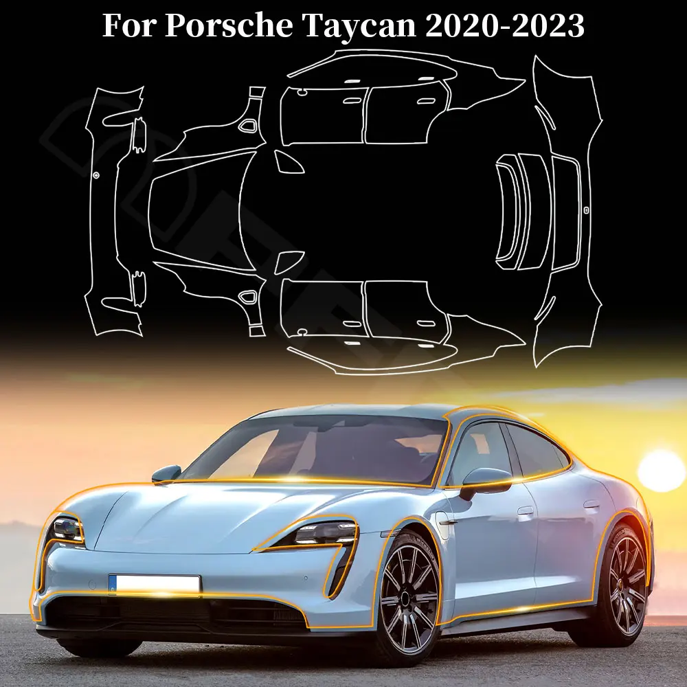 

PPF for Porsche Taycan 2020 2021 2022 2023 8.5Mil Pre Cut Transparent Car Paint Protection Film Car Wrap Protect Clear Sticker