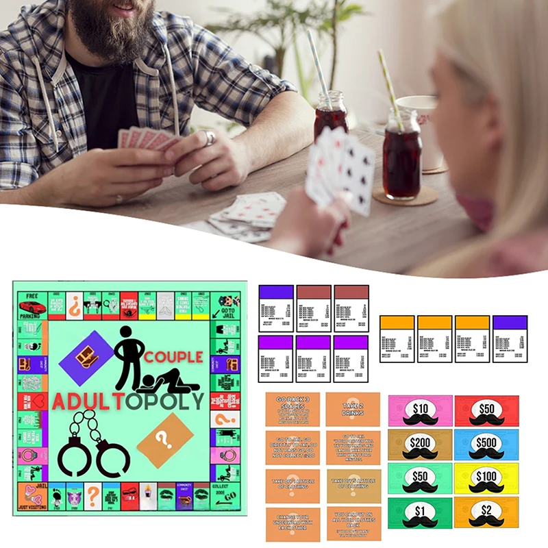 Adultopoly مجلس لعبة الأزواج Adultopoly تاريخ ليلة لعبة متعة العلاقة التفاعلية بطاقة لعبة بطاقات المحادثة للأزواج