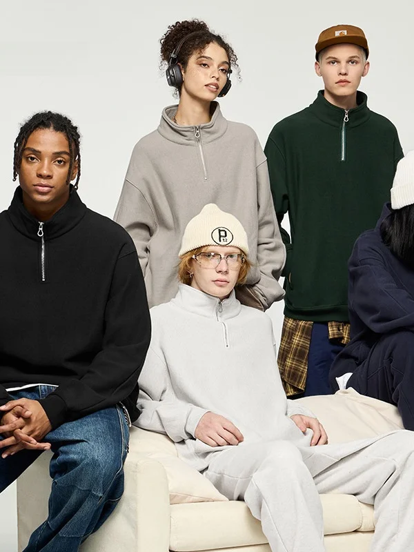 

Свободная толстовка с капюшоном на молнии, с горизонтальным плетением, воротником-стойкой, повседневный стиль для молодых мужчин, весенние новинки