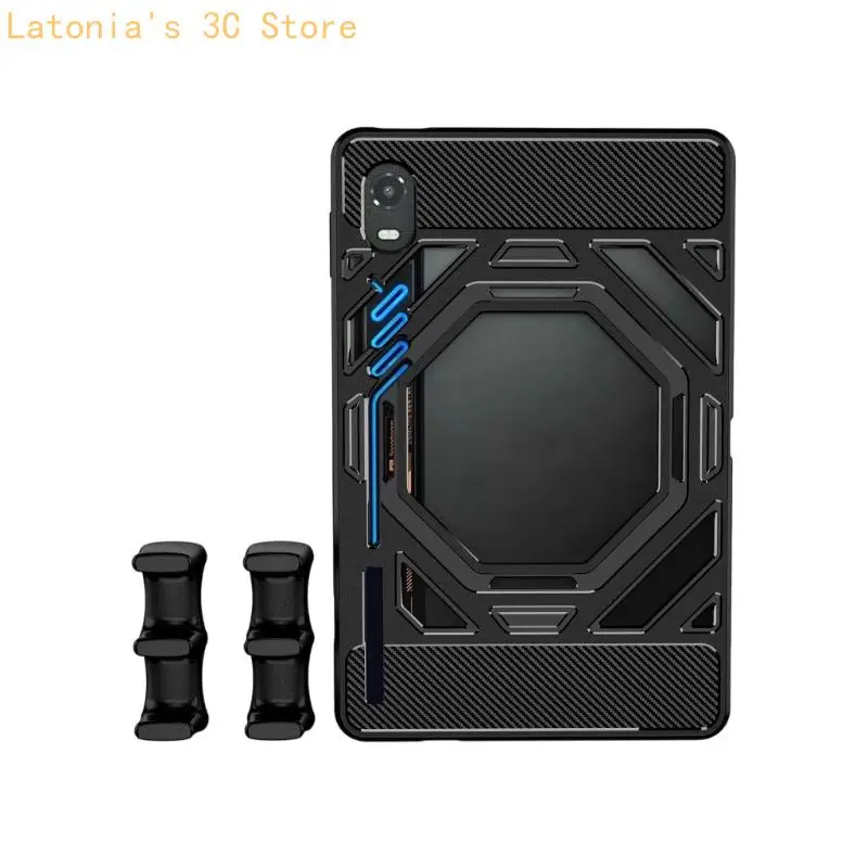 Gaming Tablet Cover with Rear Cutout and Detachable Hand Grips X3UB