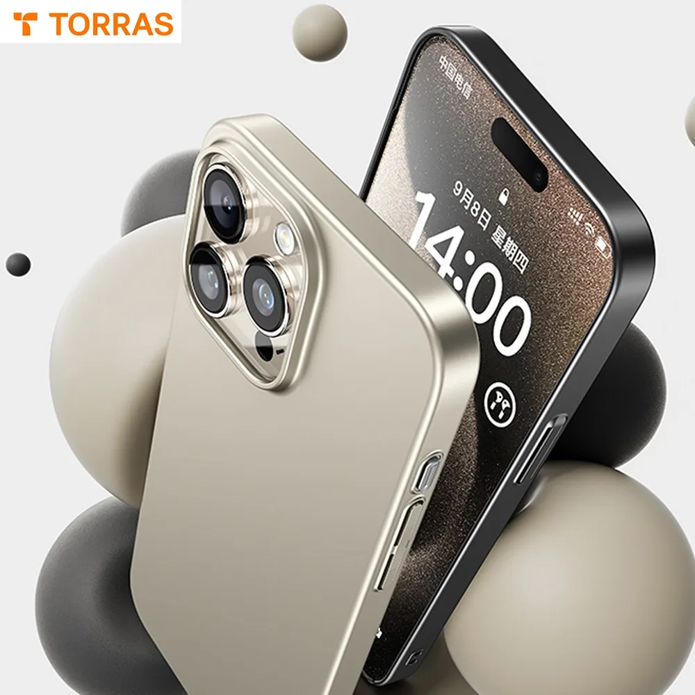 

TORRAS-ultra-thin case for iPhone 15, 14, Pro, Max, ultra-light, matte, hard, PC, 1mm