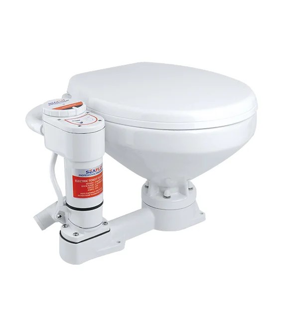 SEA FLO One-Piece Marine Electric Toilet with Macerator Pump Smart Flush Control Square Regular Bowl for Boats and RVs