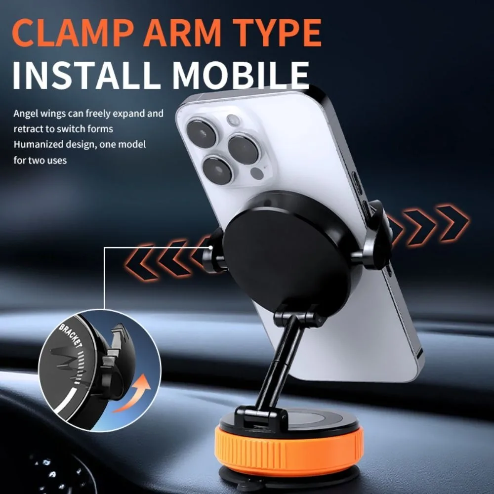 جديد فراغ حامل هاتف السيارة المغناطيسي طوي قابل للتعديل شفط كأس الهاتف جبل 360 ° قوس الامتزاز الدوران سطح أملس #4
