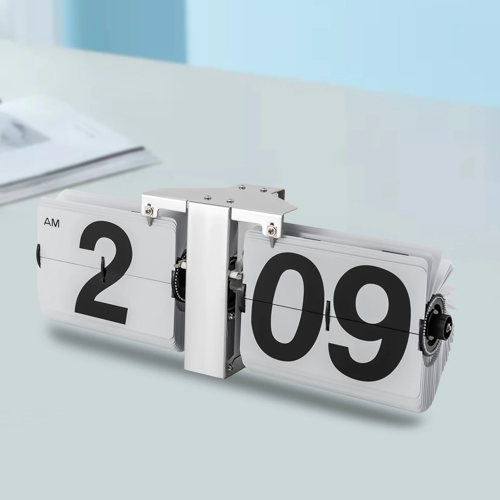 

14*3.3*5.3 inch Retro Wall Mount Flip Clock Living Room Battery Powered Digital Display Clock Tabletop