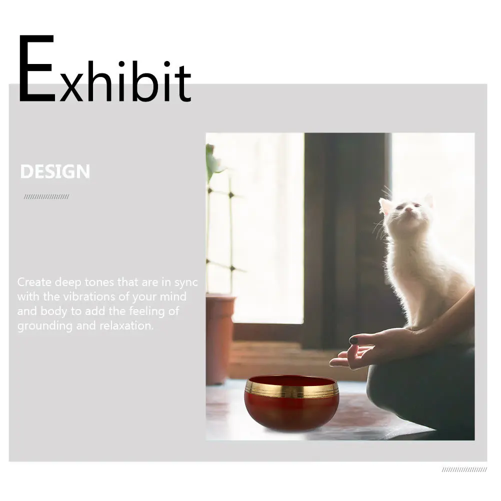 

1 set Copper Singing Bowl Handmade Meditation Sound Instrument Yoga Healing Tool Set Lightweight Portable Spiritual Gift For