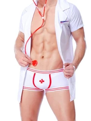 Men Erotic Doctor Cosply Uniform Lingerie Set Sexy Brief Adult Male Clothing Roleplay Night Club Dance Costume Stage Performance