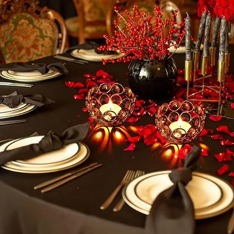 1 قطعة حوامل شموع كريستال Tealight واضح شمعدان صغير الجدول محور الزفاف مهرجان عيد ميلاد ديكورات المنزل #2