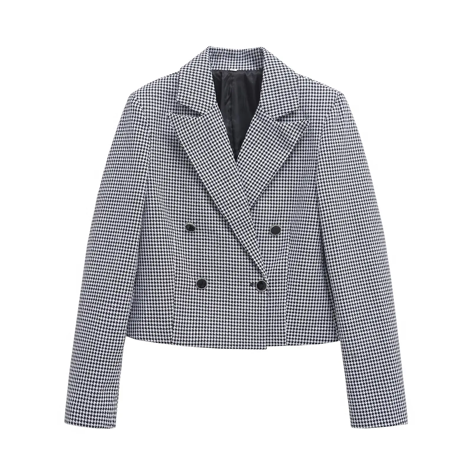 ZAB Autunno Nuovo Faionable Plaid ort Abito casual Jaet Design da donna Senso Sli Cappotto Ele Versatile Lungo Sve