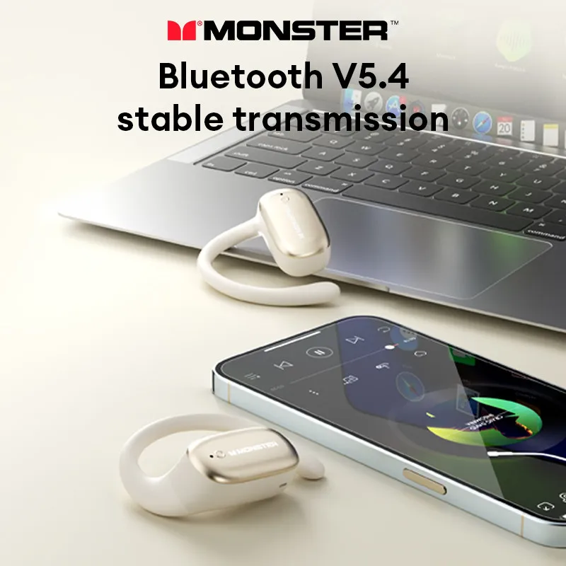 Наушники Monster Airmars XKO13 с силиконовым ушным крючком, беспроводная гарнитура Bluetooth V5.4, технология луча звукового поля, наушники с большим сроком службы батареи