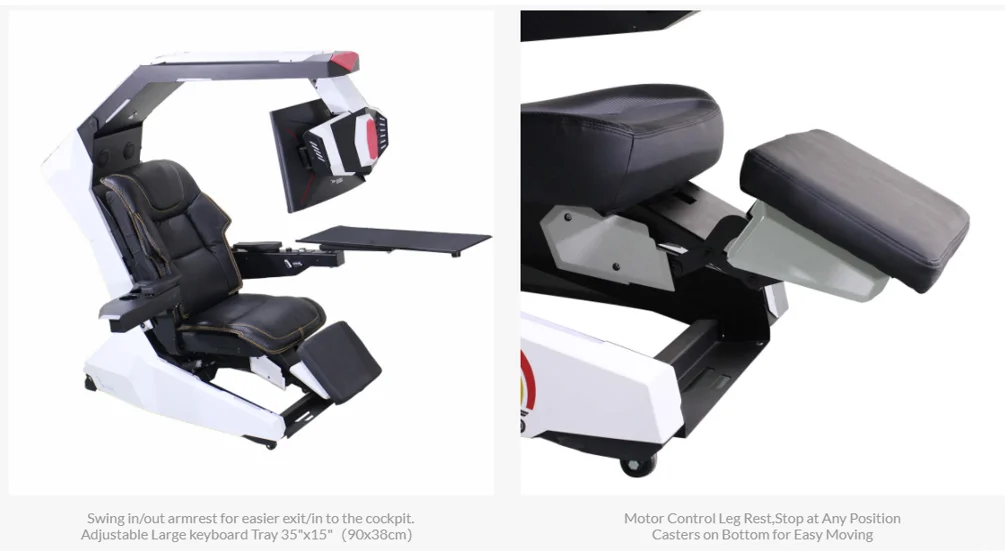 Imperator R1 Pro Recline Zero Gravity Gaming Cockpit تدليك المتكلم رصد قابل للتعديل RGB كرسي محطة العمل قمرة القيادة الكمبيوتر