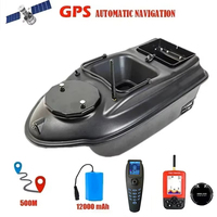 Fixed Speed Cruise Lure Fishing Smart Return RC 500M Bait Boat Remote Control Fishing Fish Finder Boat 2 Hoppers GPS Positioning