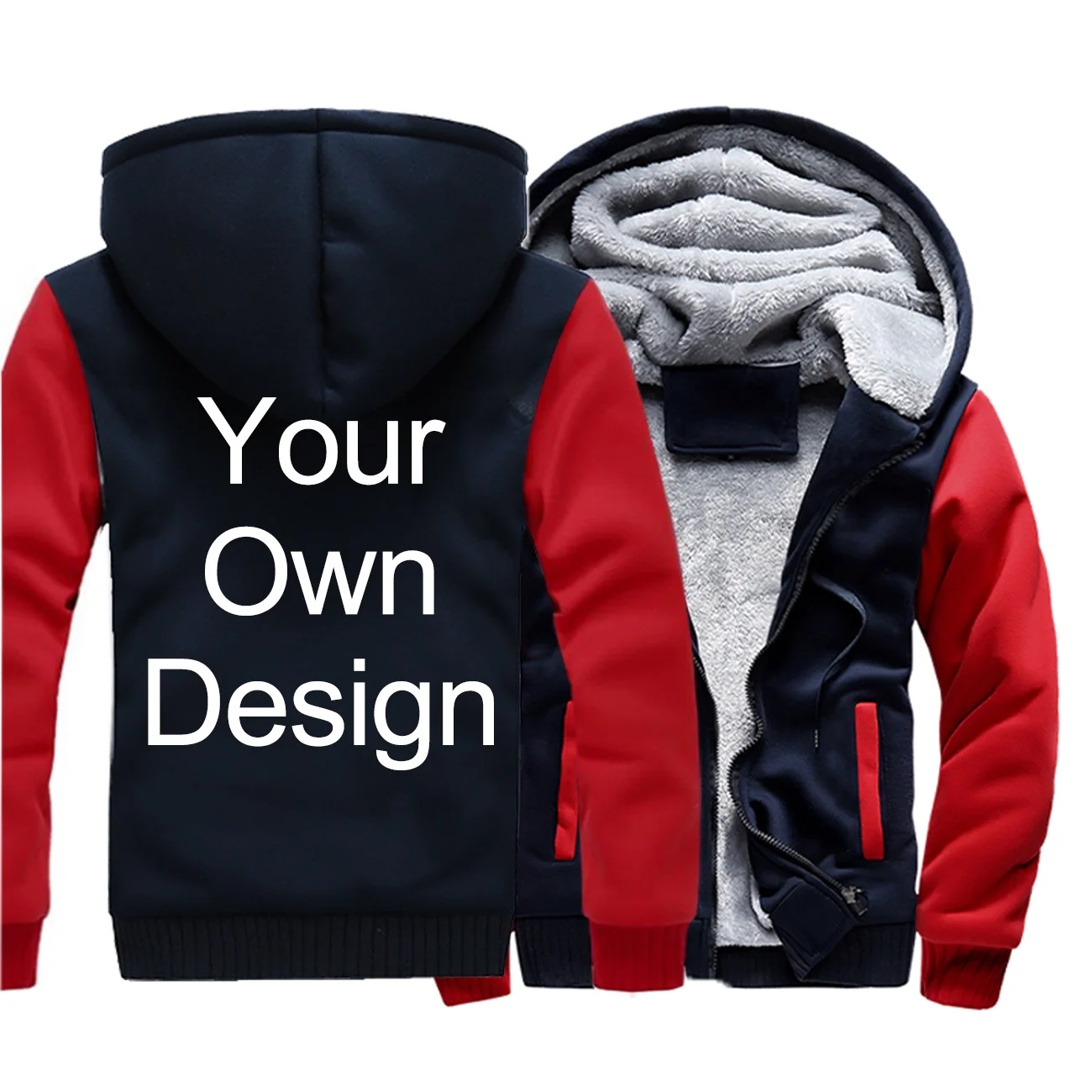 Votre propre Design marque Logo/image personnalisé hommes femmes bricolage hiver épais sweat à capuche décontracté vêtements à capuche 24 couleurs manteau ample