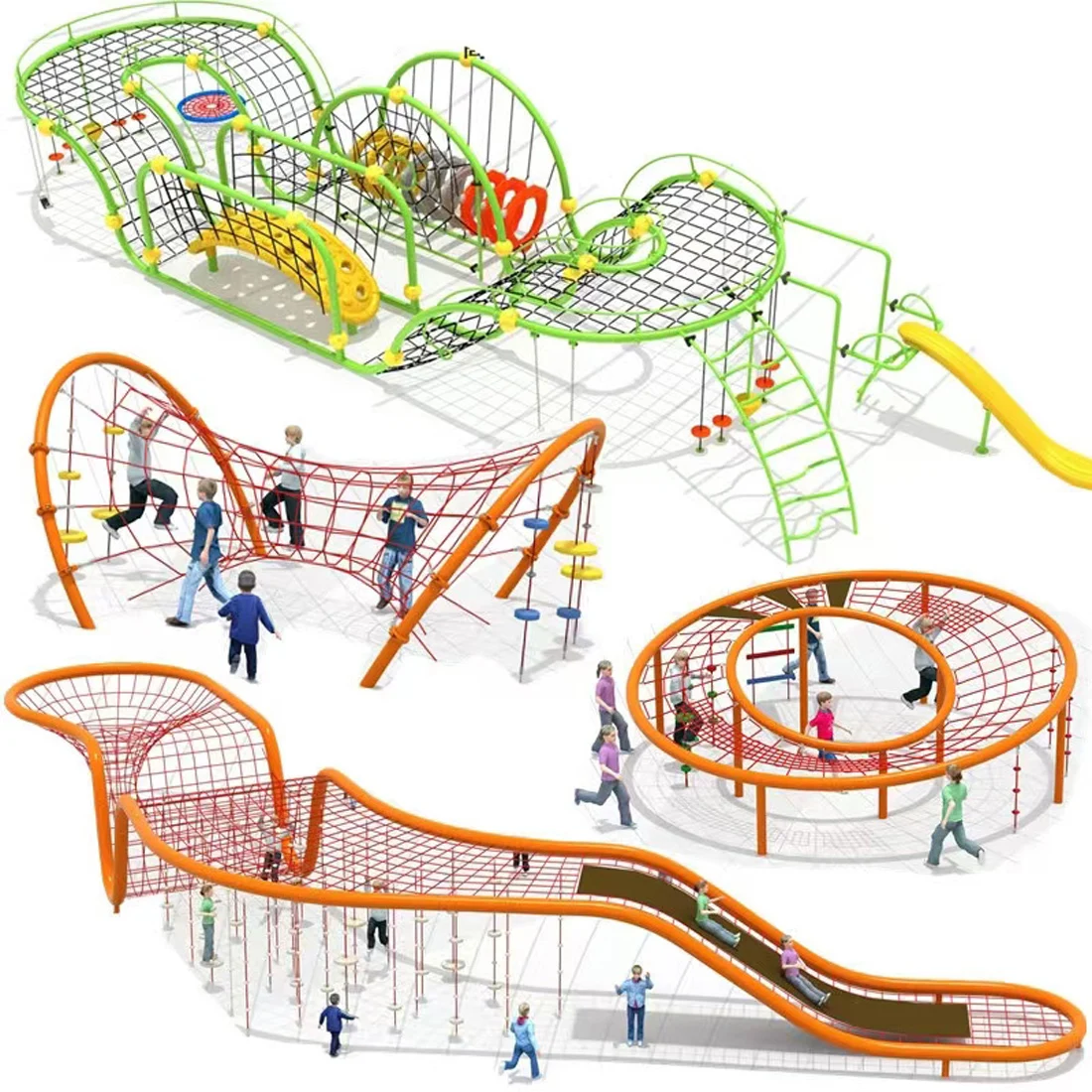 New Design Factory Directly Sale Outdoor Large Amusement Park Stainless Steel Slide Equipment Outdoor Playground for Children