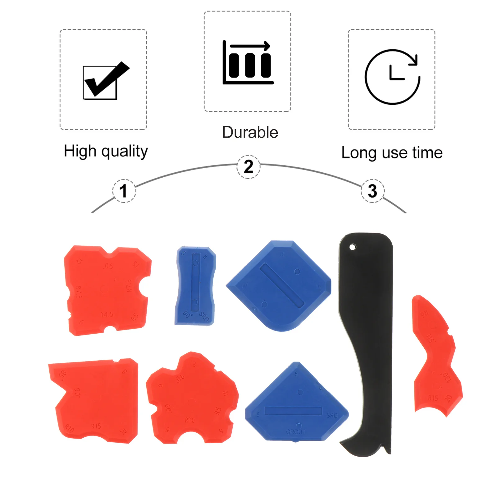 1Set Caulk Removal Tool Set Durable Repairing Scraping Household Tools for Smoothing Filling Gaps Surfaces