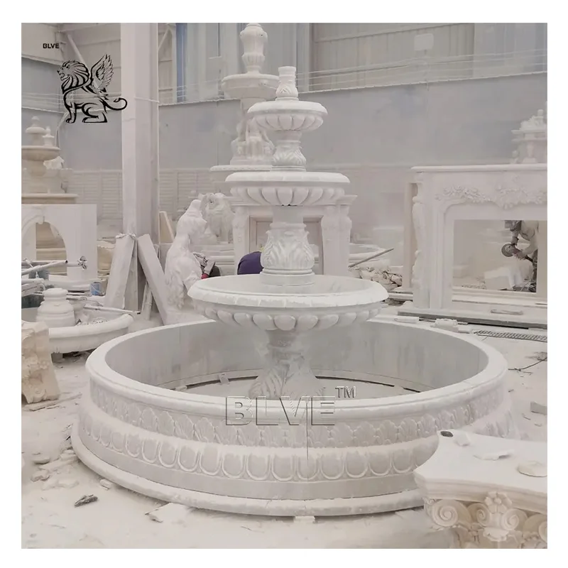 

BLVE Outdoor French Garden Decoration White Fountains Modern Marble Indoor Water Fountain