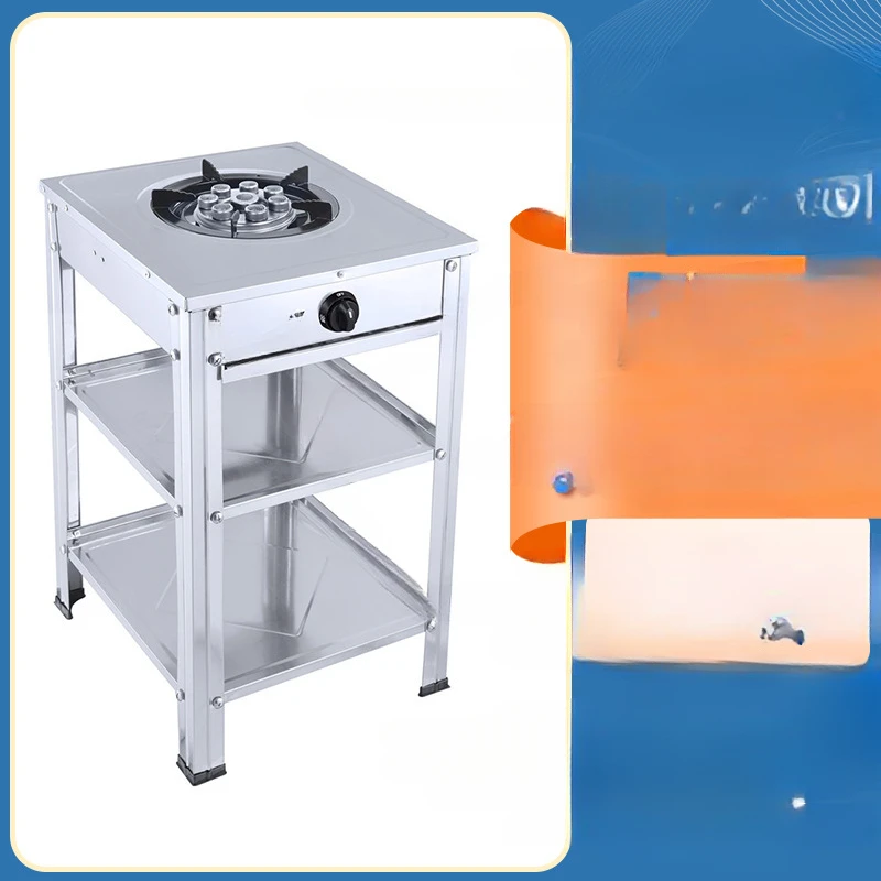 Cross-Border Gas Stove Single Burner Stove Stainless Steel Floor Type Gas Furnace with Storage Compartment Wholesale