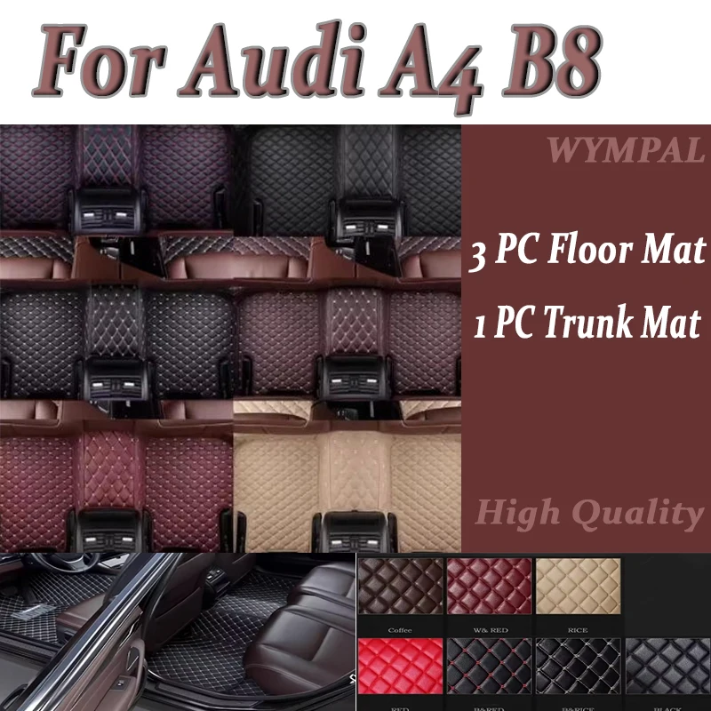 

Luxury Car Floor Mats For Audi A4 B8 2010 2011 2012 2013 2014 Auto Leather Men Women Car Full Cover Custom Automotive Mats
