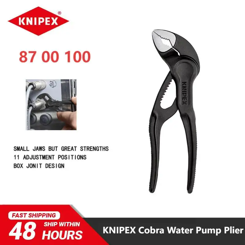 

KNIPEX 87 00 100 Cobra XS Mini Water Pump Pliers 4 Inch Polishing Pliers 11 Position Adjustable Construction Pliers Tools