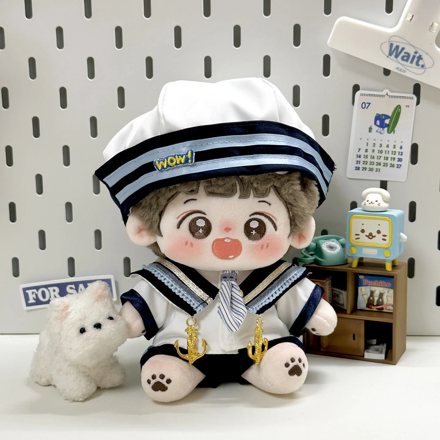 

20cm Dolls Accessories Cotton Doll Clothes Dress Up Navy Sailor Suit Set Clothing Kawaii Brithday Gift for Friend