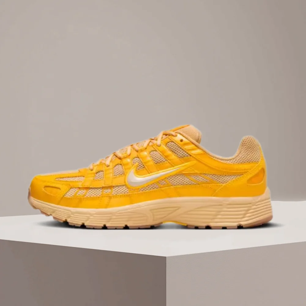 Nike P-6000 Unisex Lace-Up Runners  Orange, Anti-Slip Sole, Breathable Mesh, Cushioned & Built to Last CD6404-201