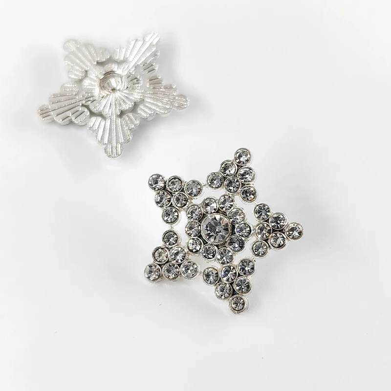 زر مطلي بالفضة لمعاطف ذاتية الصنع ، أزرار معدنية ، جودة عالية ، بيع بالجملة ، عرقوب خياطة ، تصميم نجمة ، 20 فضفاض #6