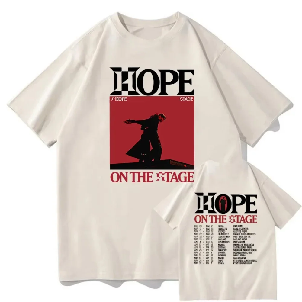 J-Hope Hope on The Stage Tour Tshirts Graphic Print T-shirts Men and Women Fashion Hip Hop Tshirt Casual Short Sleeve T Shirts