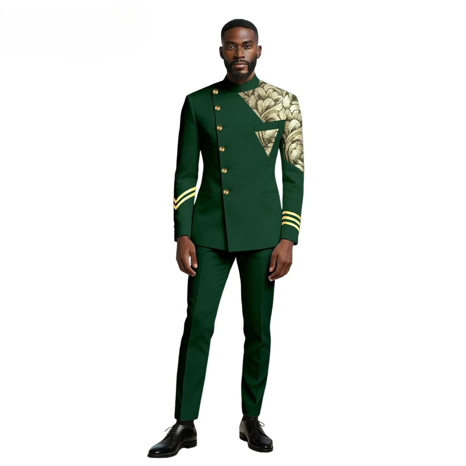 New Trendy African Ethnic Men's Casual Two-piece Set: Shirt + Pants. Men's Suit for Wedding. Men Clothing Clothes for Men