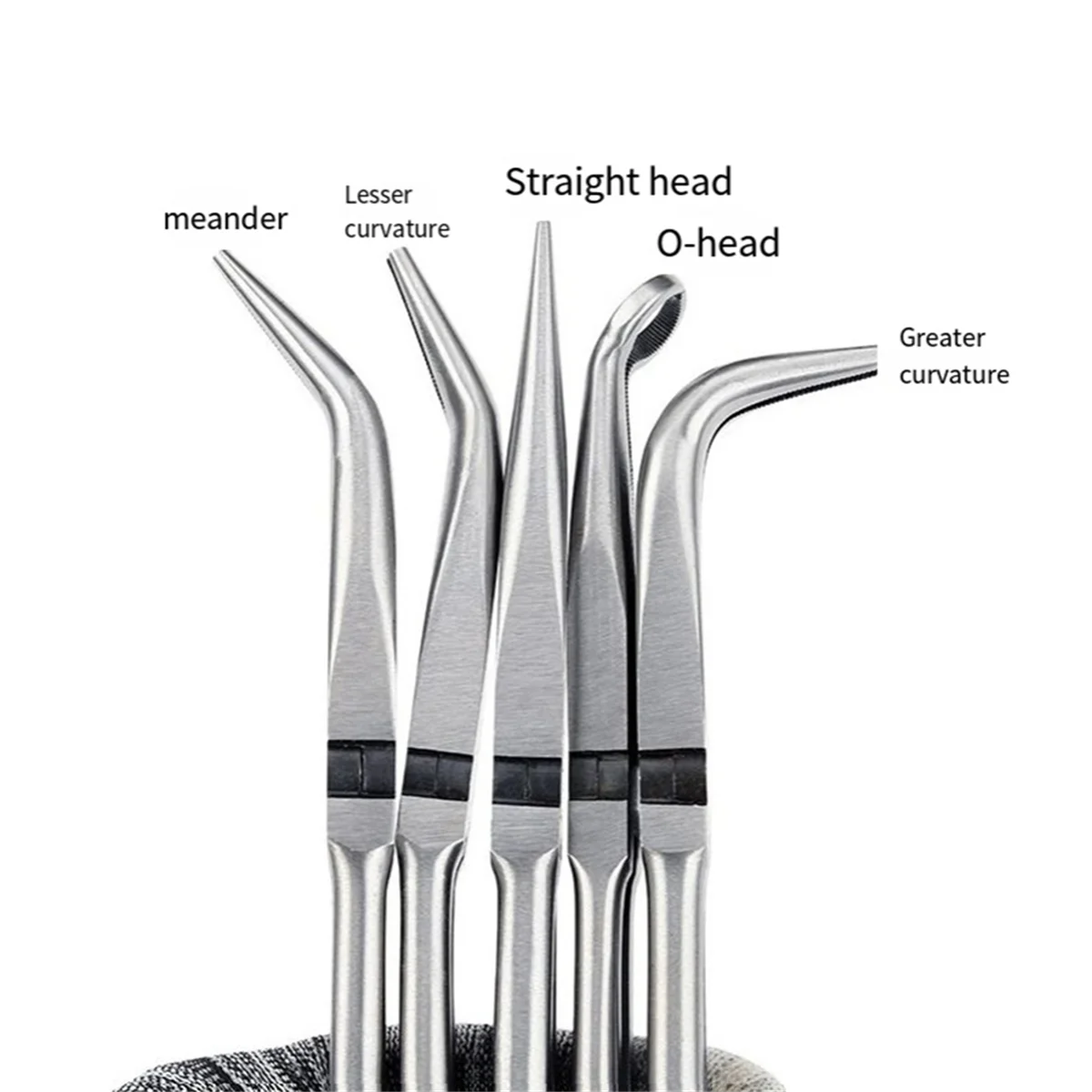 

AT14A 5PCS Long Needle Nose Pliers Set 25/45/90-Degree Angle, Straight,Curved Pliers,O-Shape Clamp Long Nose Pliers