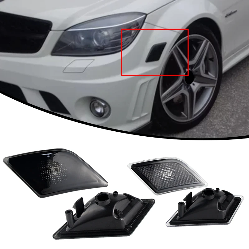 

2pcs Car Front Bumper Side Marker Shell For 2008 2009 2010 2011 Mercedes Benz W204 C300 C350 C-Class 2048200121