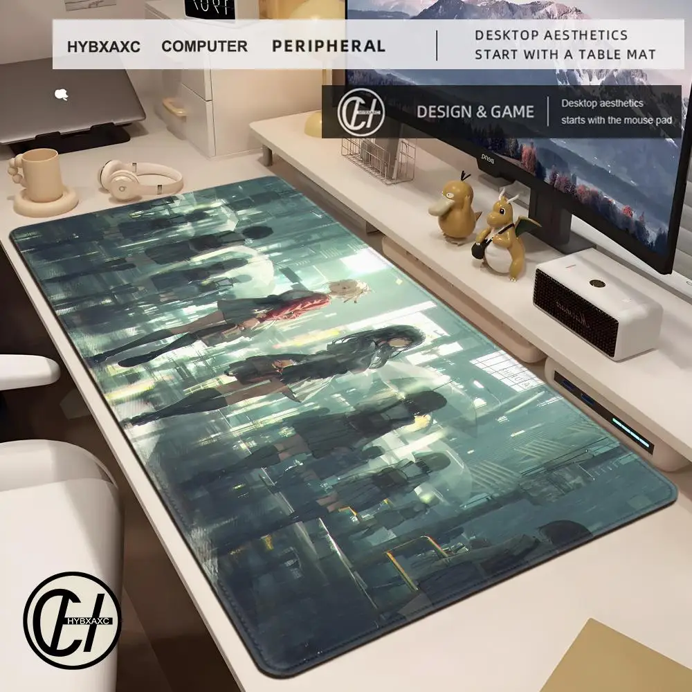 Gamer Lycoris Recoil Mouse Pad Cute HD Desk Pad Extended Gaming Keyboard Mats Large 90x40cm XXL Gamer Mousepad