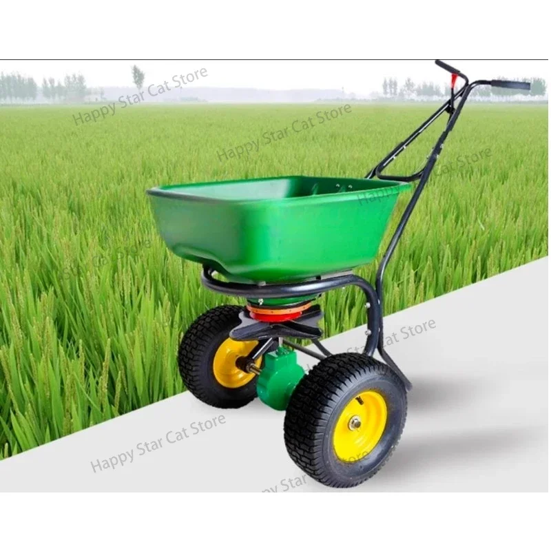 Hot Selling Mini Broadcast Sower Cart Fertilizer Distributor Planter Hand Push Small Seeding Fertilizer Car Seeding Car