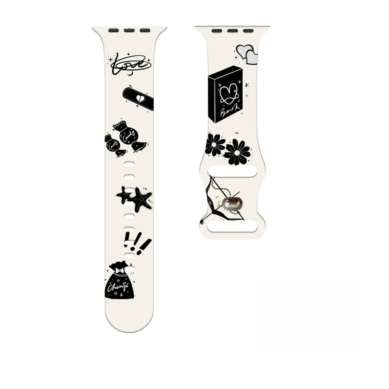 

Minimalist Series Print Strap for Apple Watch 10 9 8 Silicone Band Replaceable Bracelet for iWatch 46mm 44mm 42mm 41mm Watchband