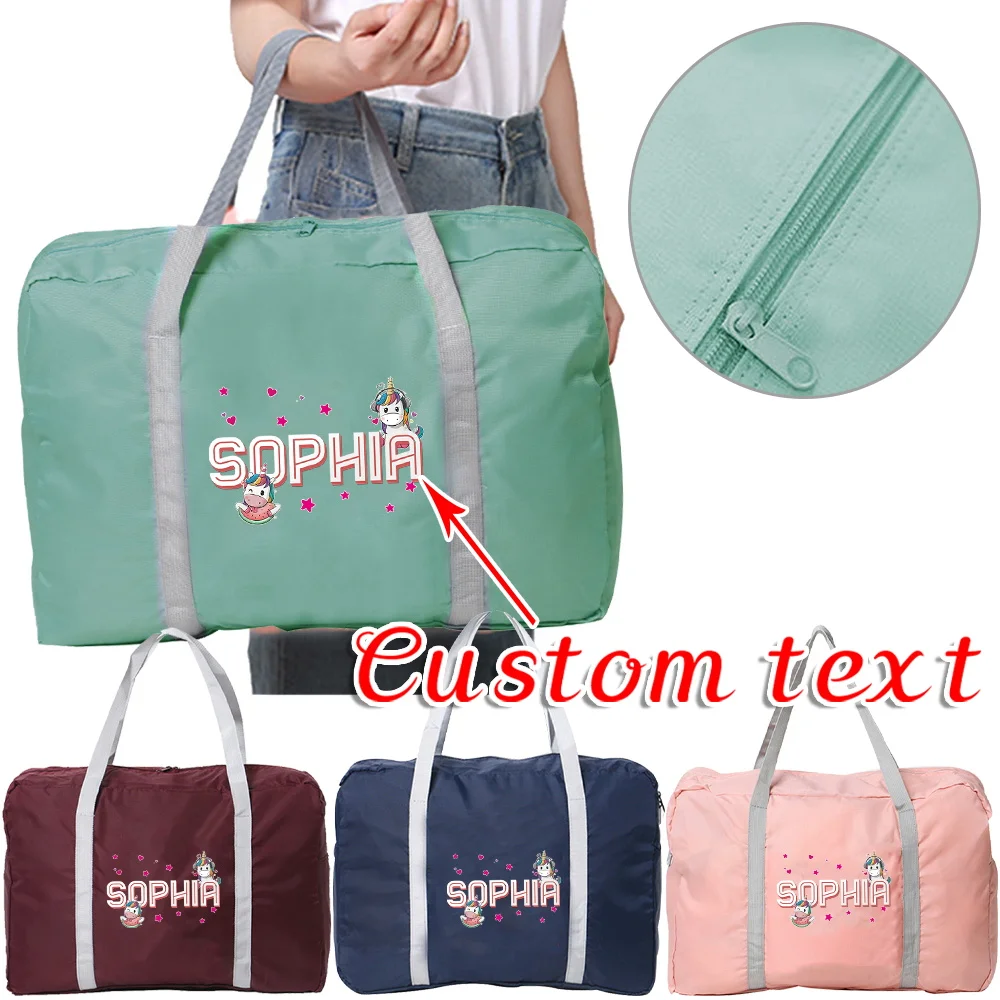 

Customized Name Foldable Travel Bag Storage Bag for Men Unisex Clothing Storage Bag for Women Handbag Customization Product