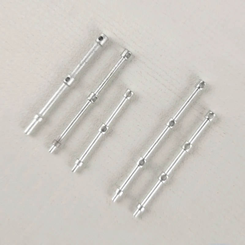 12PCS Simulated Dual-hole/Triple-hole Railing Post 1.3mm Hole Dia Zinc Alloy Guard Pillar Miniature Baluster for Scale Ship/Boat
