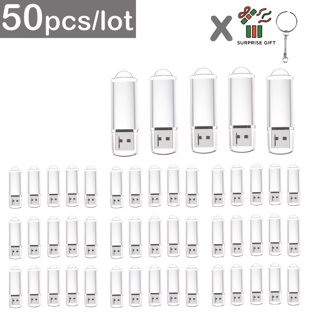 50Pcs/lot USB 2.0 Flash Drive 128MB 1GB2GB 4GB 8GB Pen Drive 16GB Pendrive 32GB USB Stick 64GB Memory Flash Disk Free Laser Logo