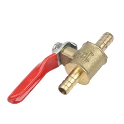 1pc Ball Valve 6/8/10/12mm OD Brass Hose Barb Shut-off lever handle for residential commercial water oil gas pipe accessories
