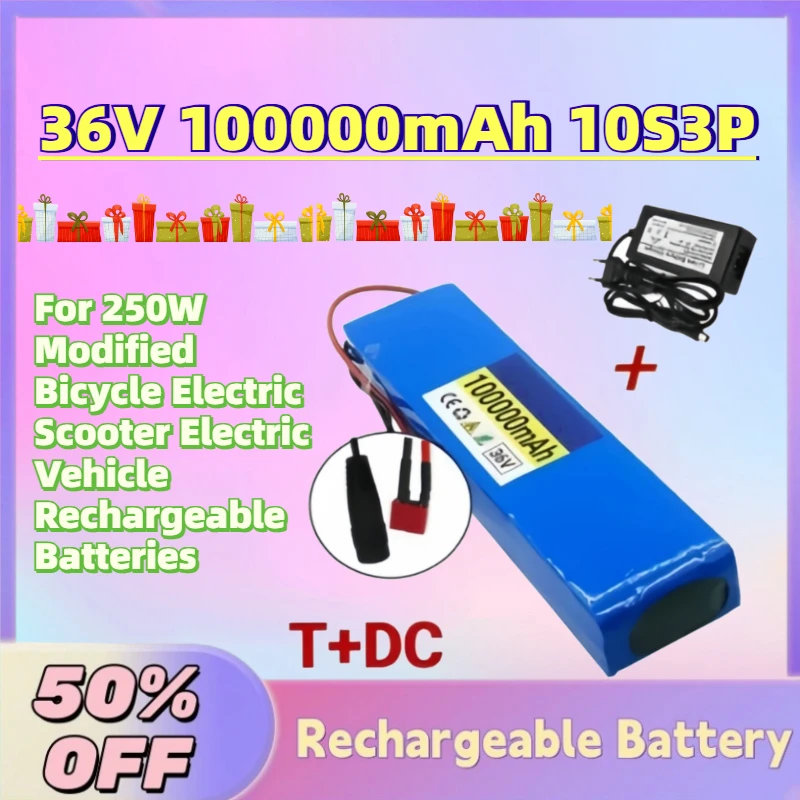 

High-Quality 36V 100Ah 10S3P Li-Ion Battery for 250W Modified Bicycle Electric Scooter Electric Vehicle Rechargeable Batteries