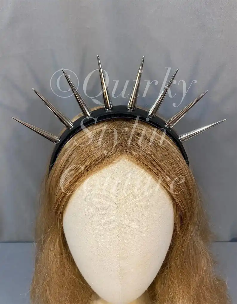 Gothic Loita Headband DIY Rivets Punk Headbands Cosplay Accessories Steampunk Spike PU Leather Headband Hair Accessories