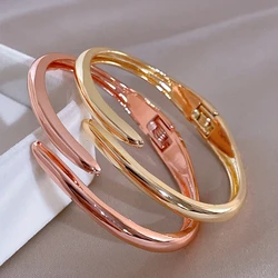 New Design Minimalist Metal Bracelet & Bangle for Women Gold Color Cuff Bracelets Charm Thin Bangles Fashion Jewelry Accessories