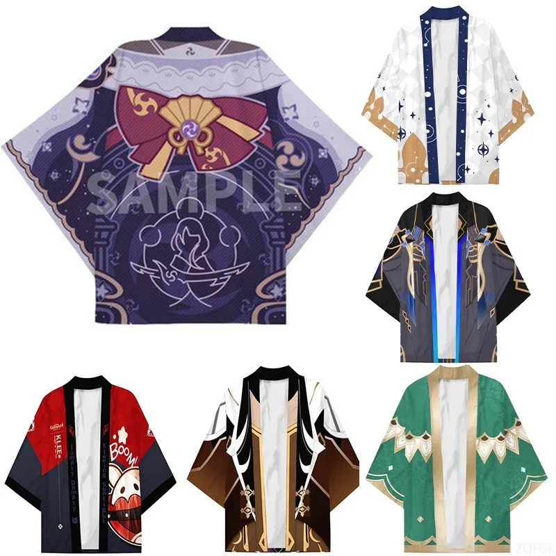 Summer 3D Printing Yin Yang Division Walnut Anime Same Leisure Entertainment Kimono Half Sleeve Cardigan Top