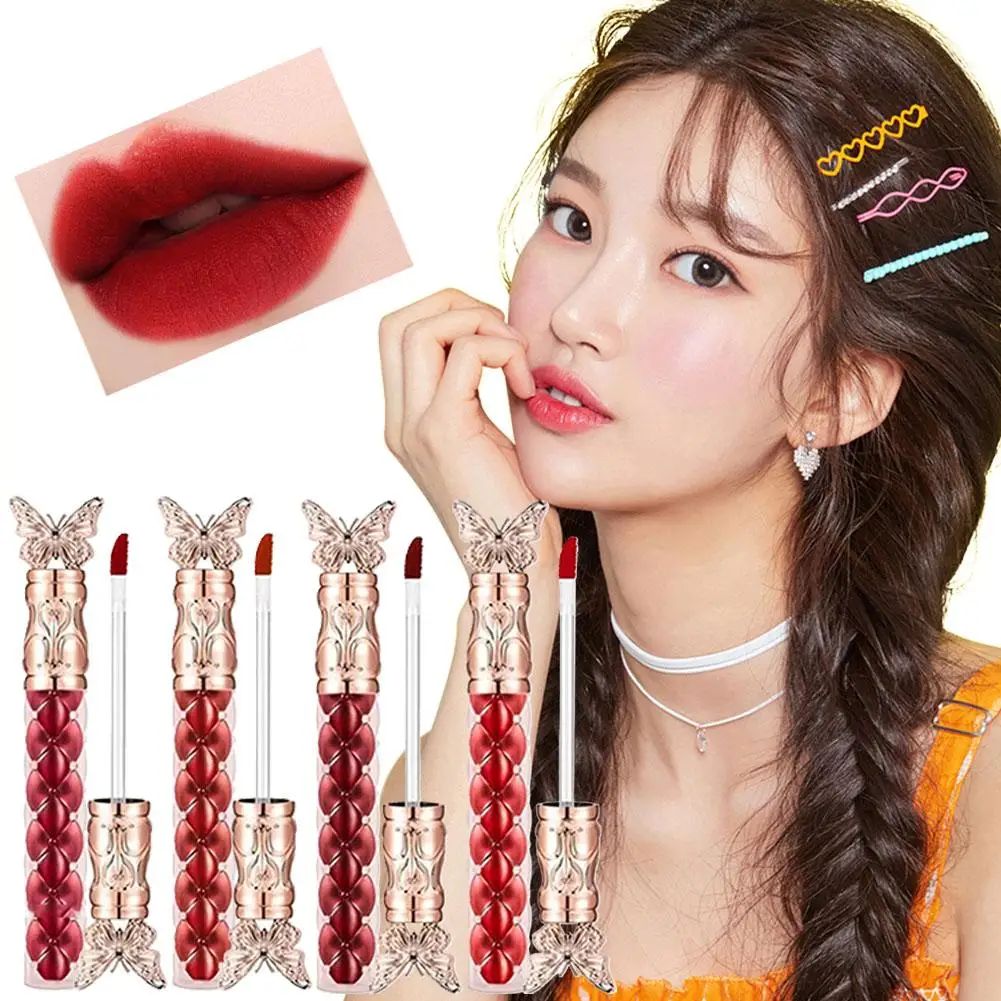 Brillo de labios líquido, 4 colores, lápiz labial líquido cosmético, altamente pigmentado, brillante, antiadherente, brillo de labios de larga duración