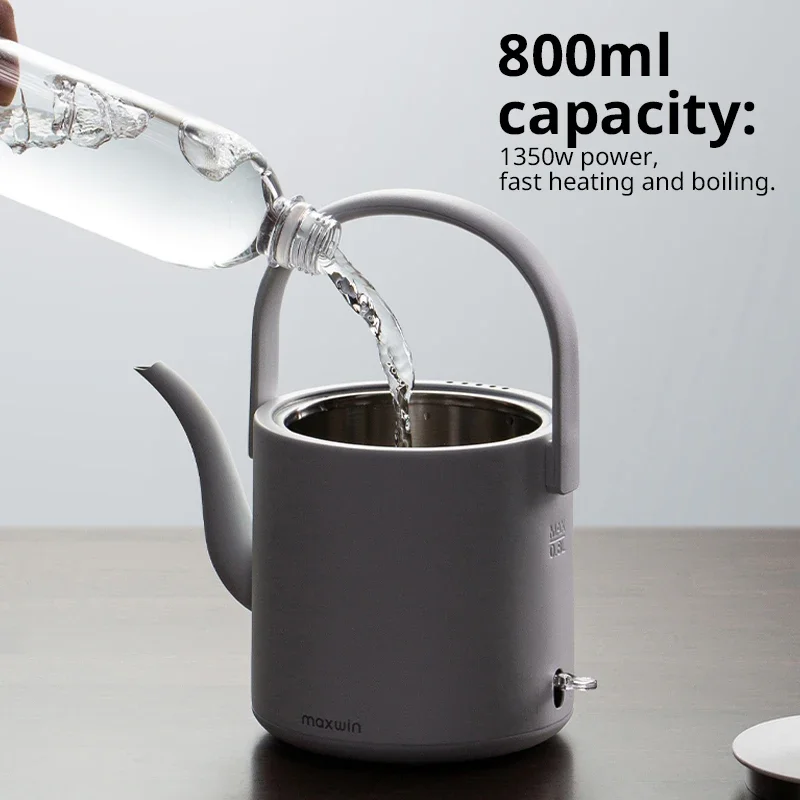 800ml Retro Electric Kettle Water Boiler 304 Stainless Steel Teapot For Home Office Hotel Tea Coffee STRIX Thermostat Safety