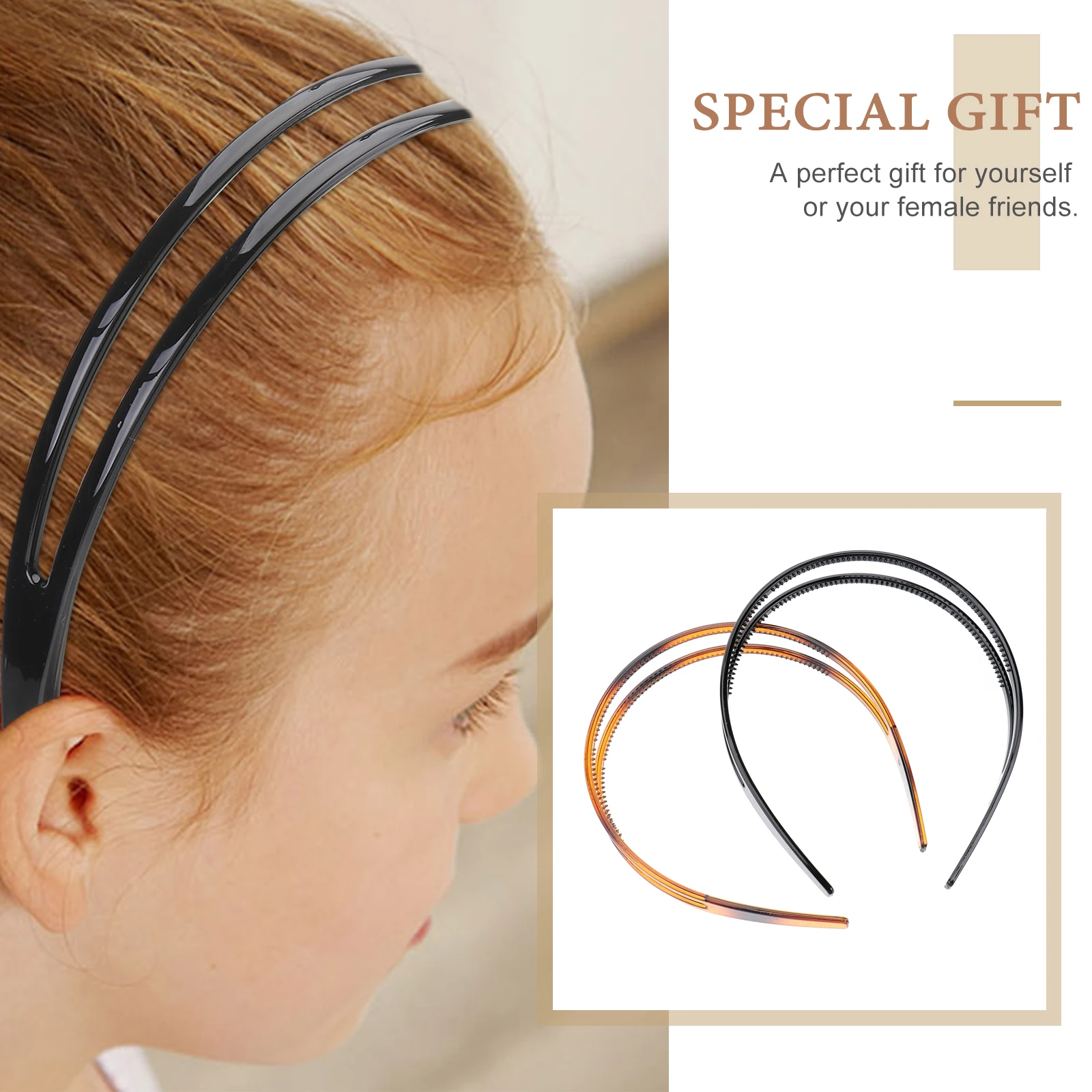 

2pcs Non-slip Headband Daily Use Women Hair Hoops Party Bands Fashion Toothed Elegant Girls Hairstyle Accessories