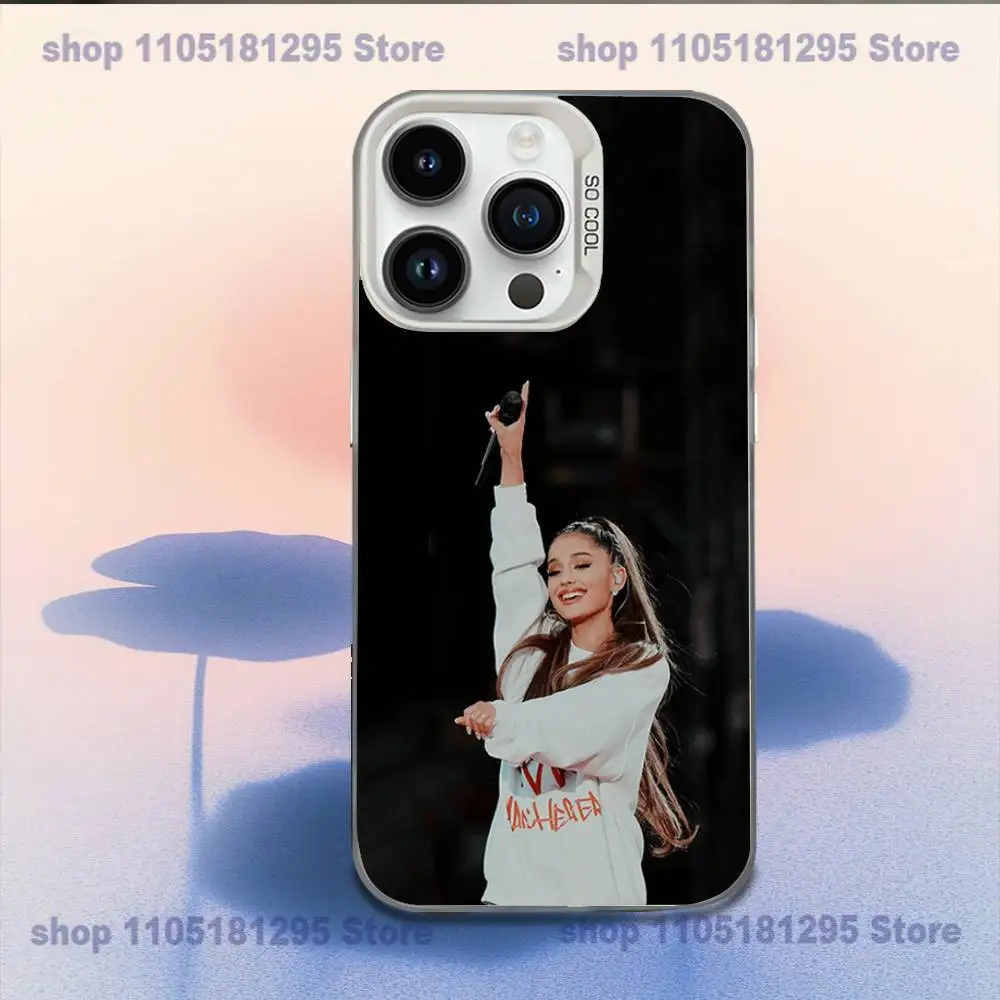 حافظة هاتف A-Ariana G-Grande Tour 2026 لهاتف iPhone XR,17,16,15,14,13,12,11,X,Mini,Pro,E,MAX غطاء مقاوم للصدمات من الحلوى البيضاء غير اللامعة