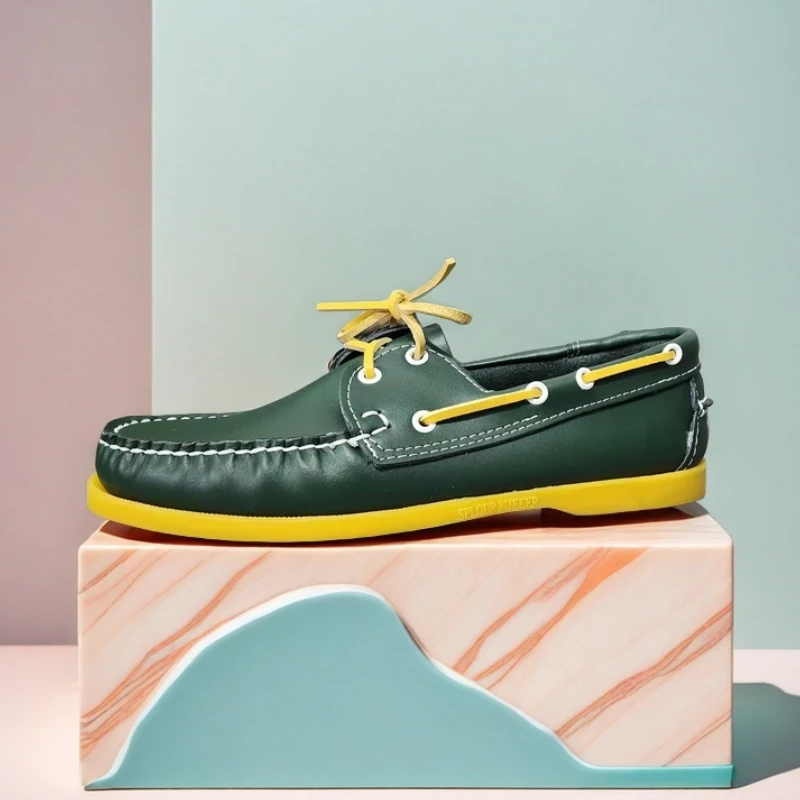 

Cow Leather Men Casual Shoes Luxury Brand leather Loafers Moccasins High Quality Boat Shoe Comfortable