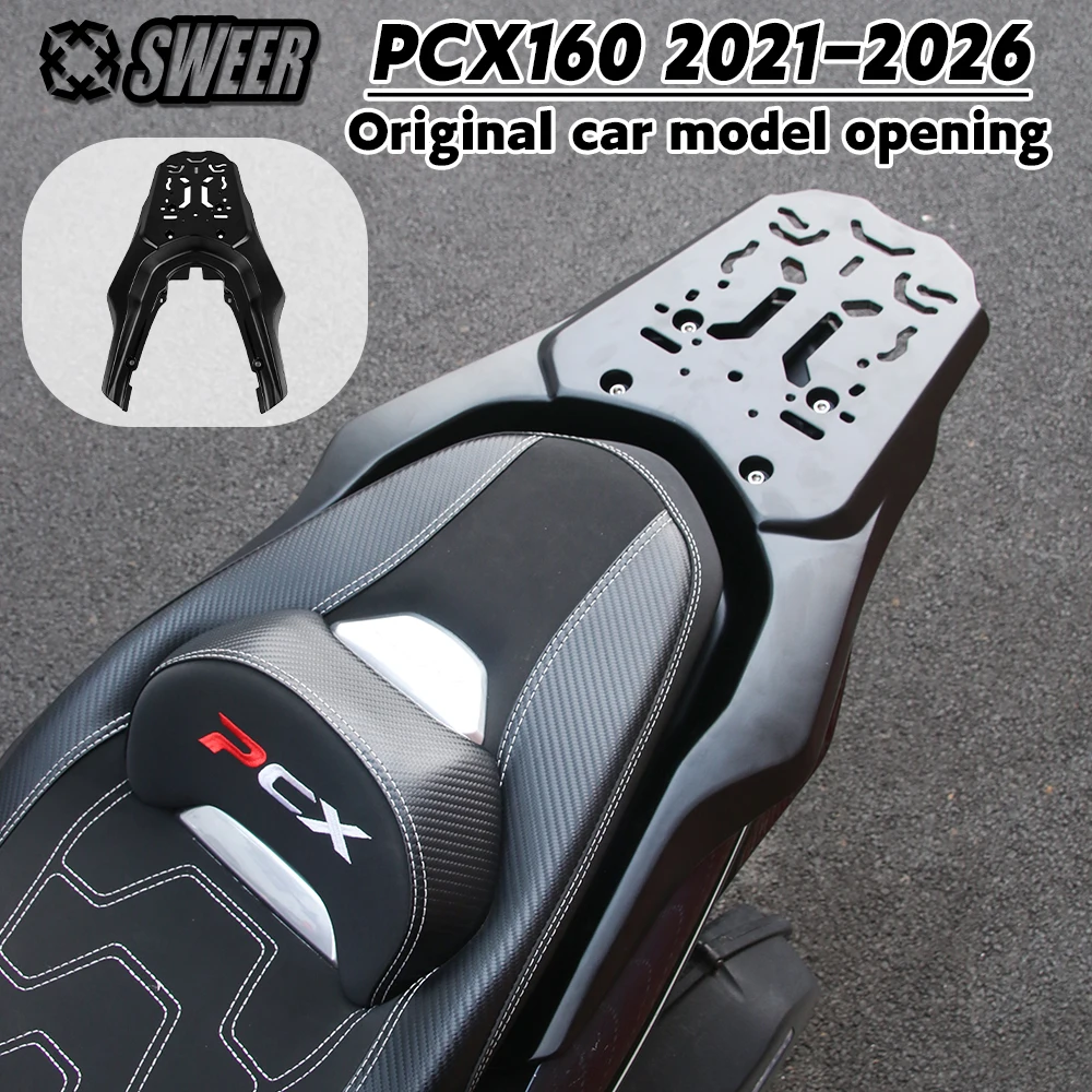 Motorcycle Aluminum Tail Rack Integrated Rear Shelf Luggage Carrier Bracket For Honda PCX160 PCX125 2021-2026 For Install Top