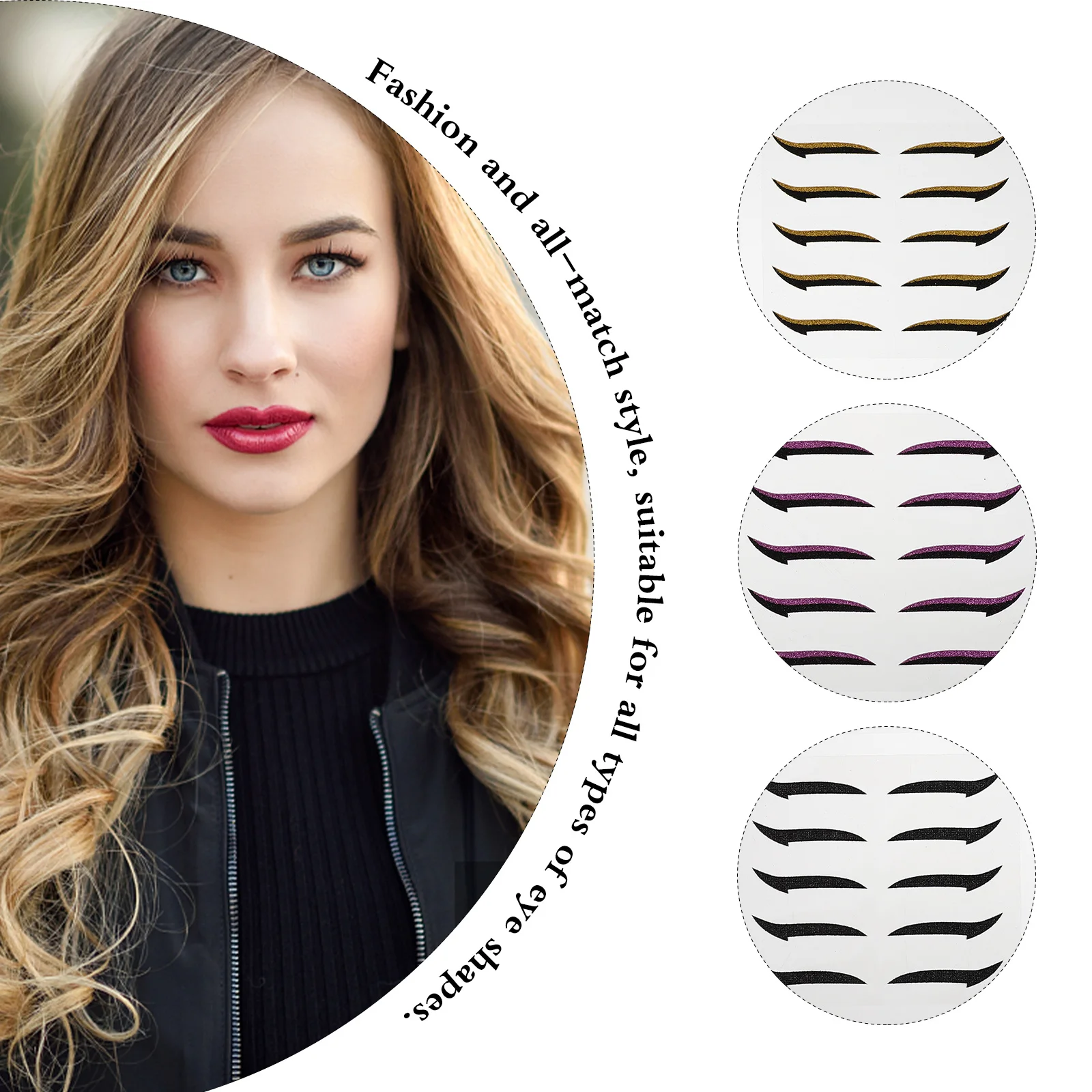 20 ペアのアイライナーステッカー 再利用可能なアイメイクツール 4 色 軽量接着剤 結婚式 デート 日常使用用 自己粘着