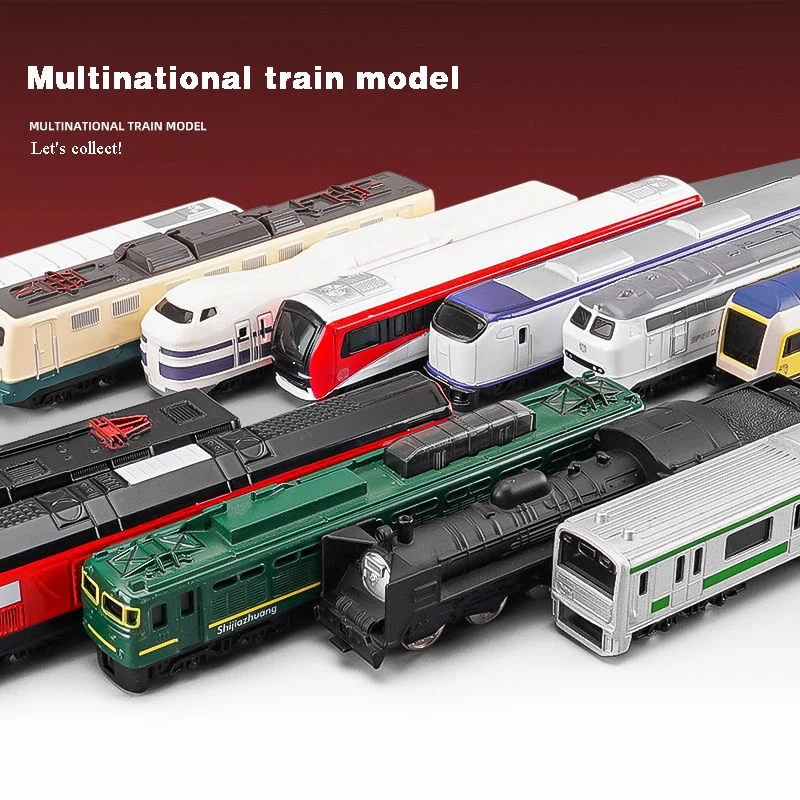 Simulazione del modello del treno in lega Retro Train Metal Diecast High-speed Rail Subway Car Model Toys For Boys