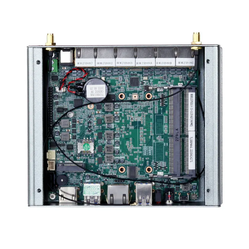 Mini PC industriale Processori Intel Core di 11a generazione 6x 2,5G Ethernet 4x USB RJ45-RS232 Slot HDMI SIM mPCIe Windows Linux